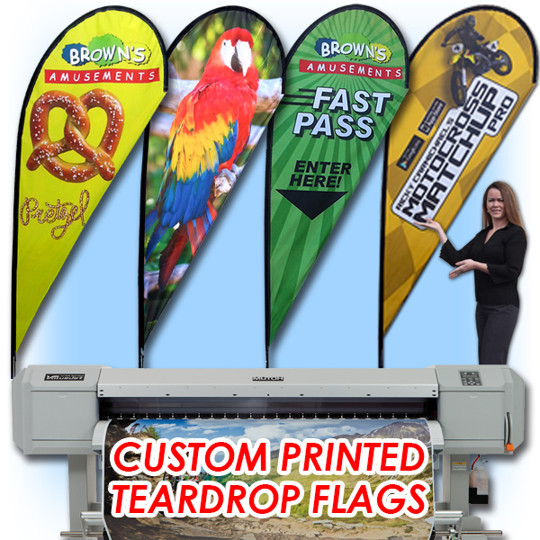 11ft Custom Regular Print Flag/ Teardrop Sign Blade Banner + Pole & Spike