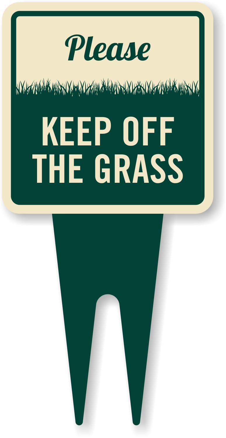 6×12 Inch Please Keep Off The Grass Yard Stake Sign 120 mil Aluminum Composite