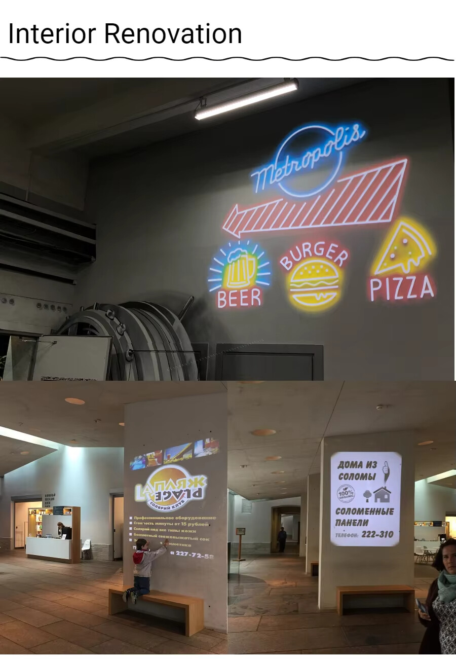 110W Recessed Gobo Projector Multi-color Free Custom Logo Advertising LED Signs