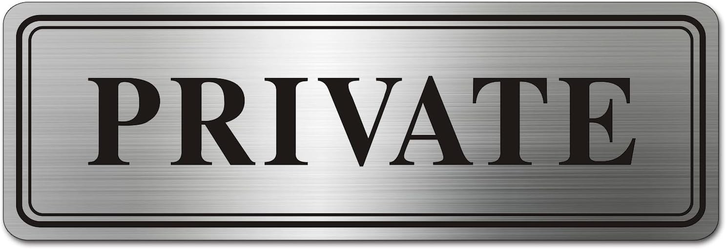 Metal Stainless Steel Private Sign for Doors,With Self Adhesive,9x3inPrivate …