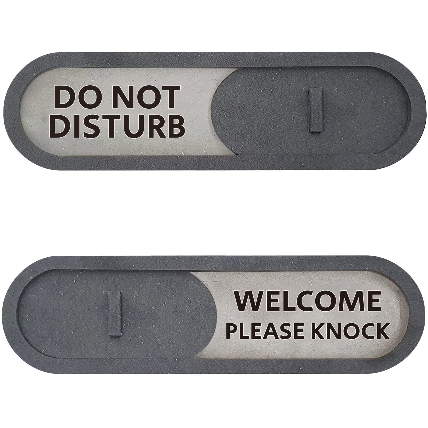 Gray Do Not Disturb Welcome Slider Door Sign Premium MDF 7.5×2.2 Inch