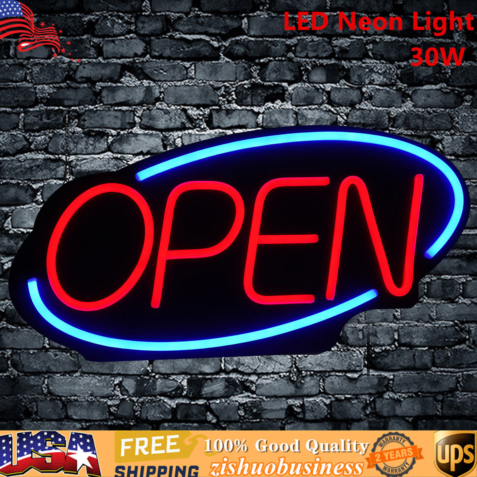 LED Open Sign Bright Neon Light Large for Restaurant Bar Pub Shop Store Business