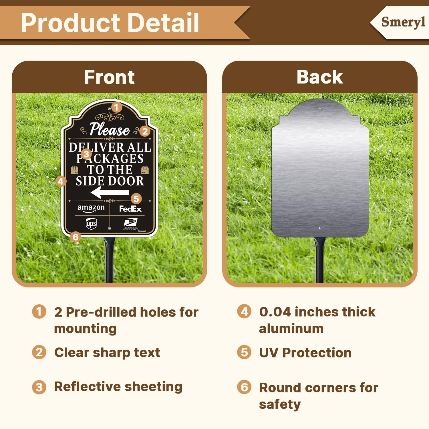 12×8 Delivery Sign with Arrow – Rust-Free Aluminum, Weatherproof, Lawn Stake Inc