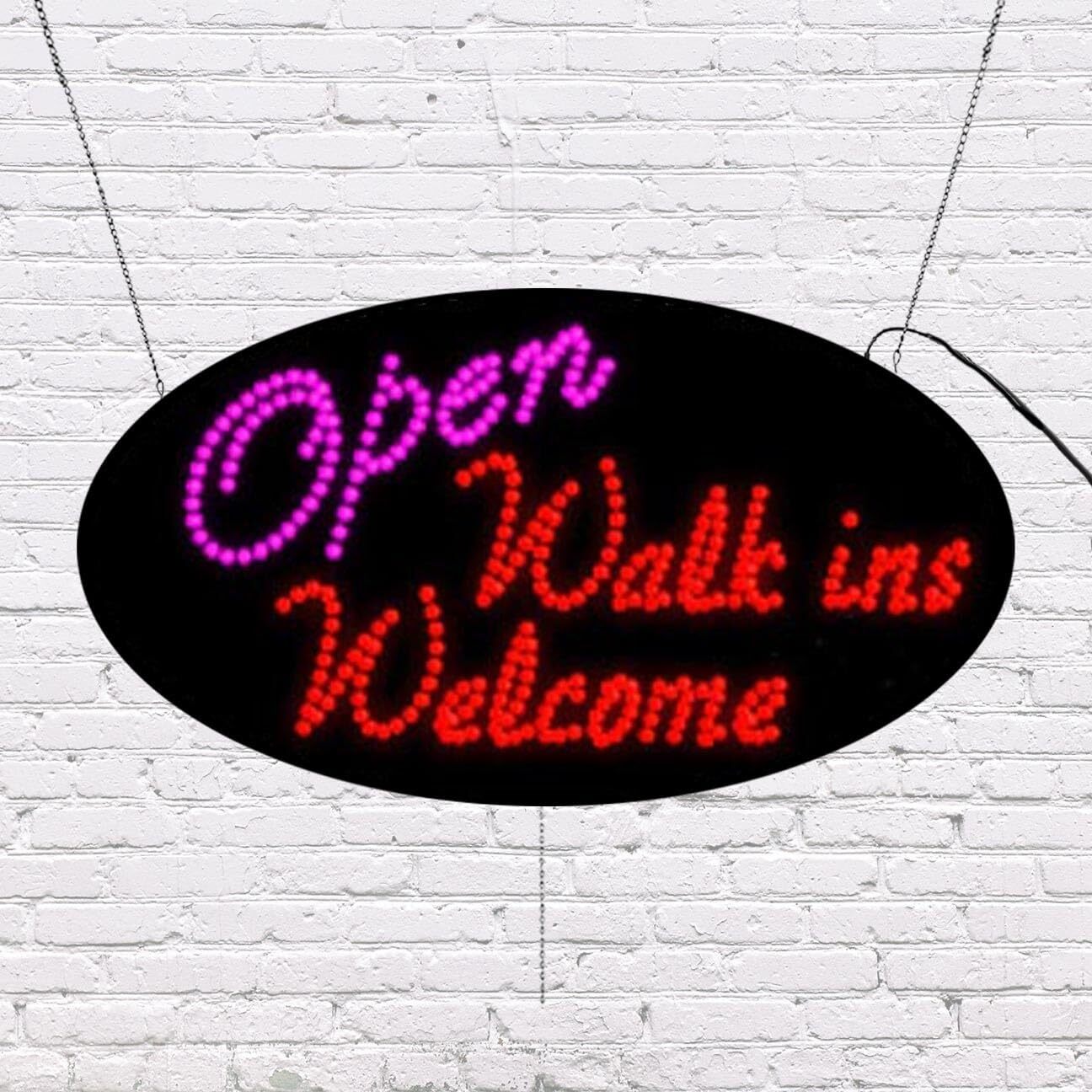 LED Open Walk in Welcome Sign | Light Up Sign | 16″H x 30″W x 2″D