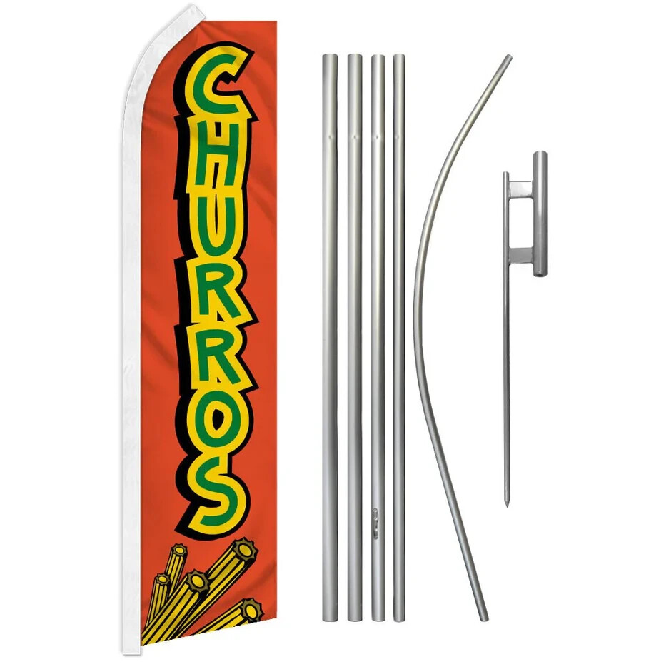 Churros Swooper Advertising Flag & Pole Kit