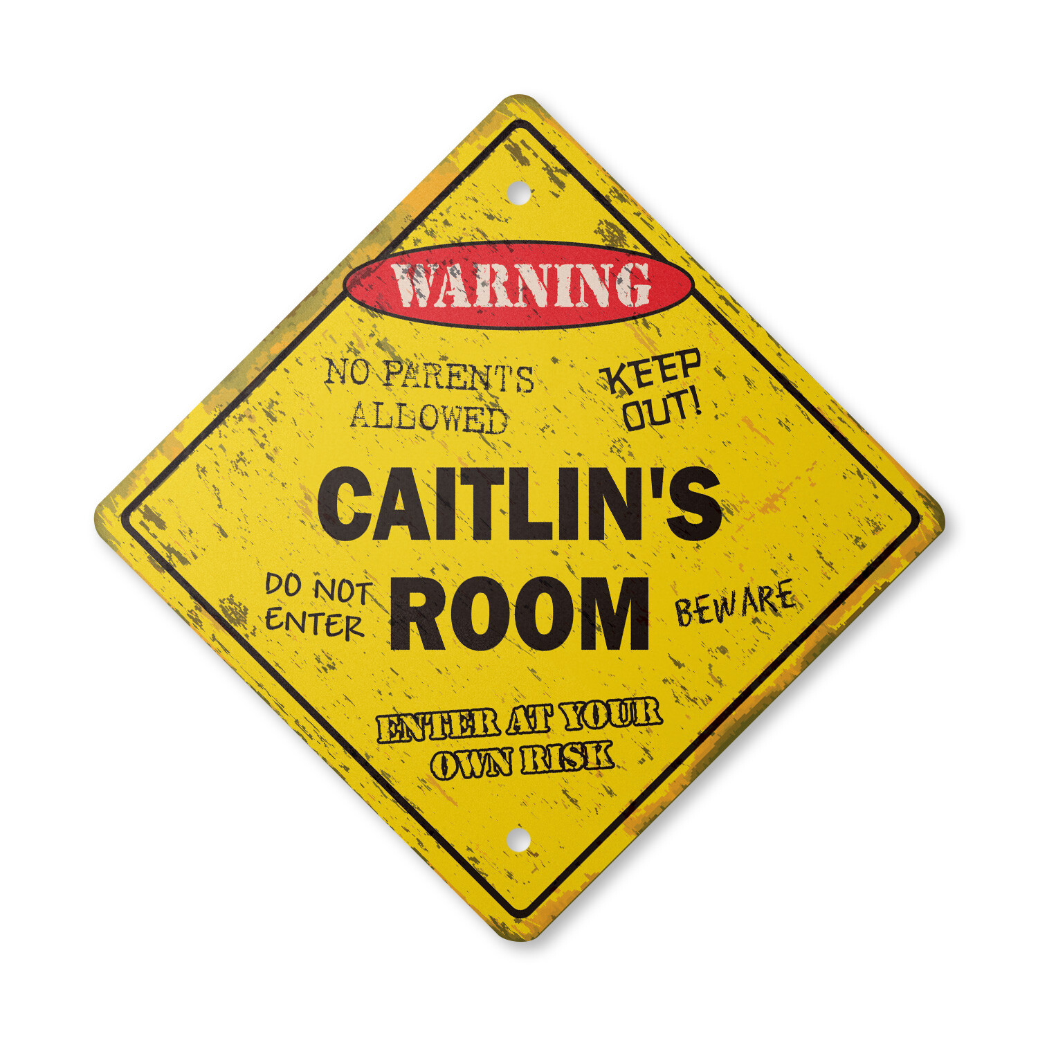 Caitlins Room Plastic Sign Vintage Crossing Xing kids bedroom door children’s na