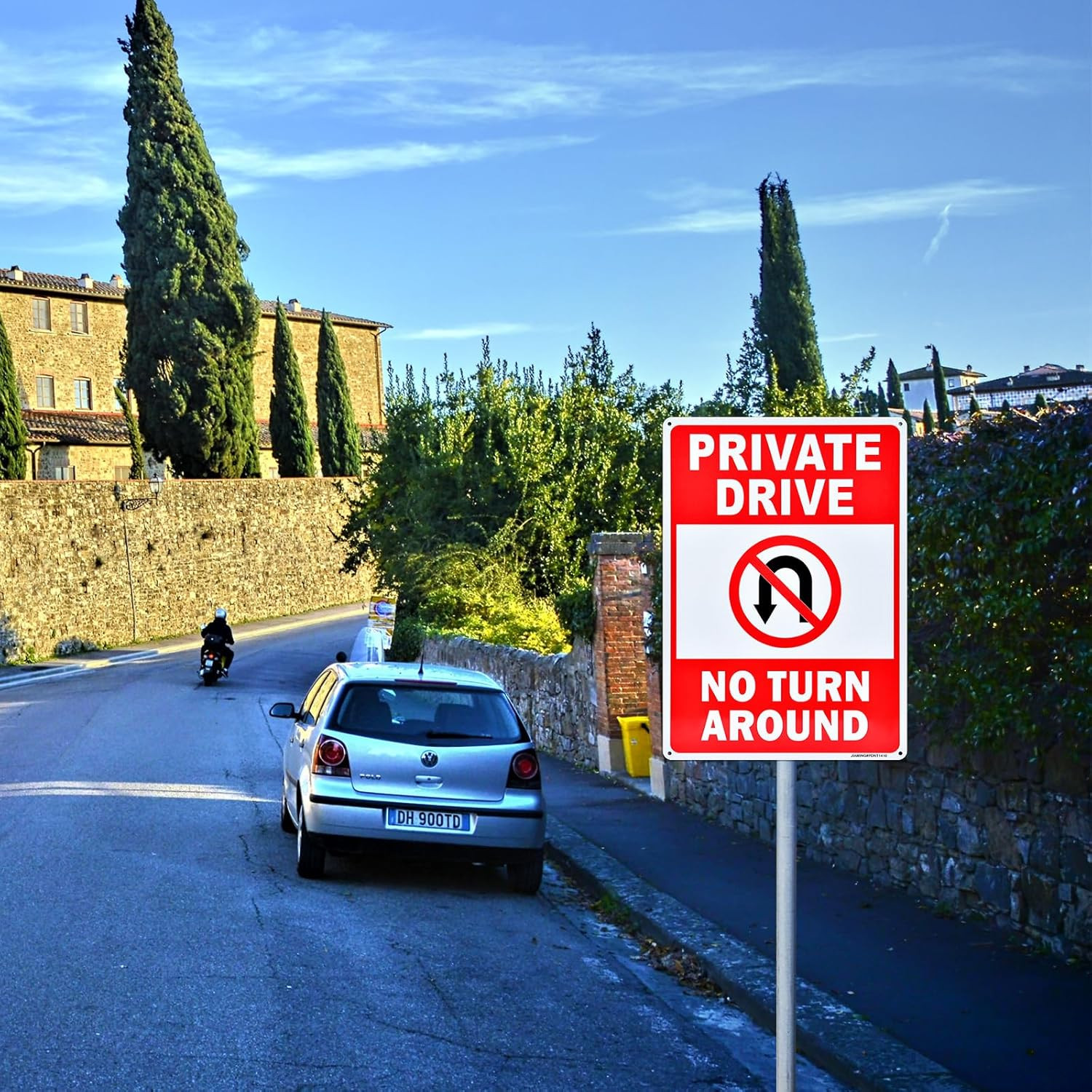 Private Drive Sign, No Turn around Sign, Driveway Signs No Turnaround, 2 Pack 14
