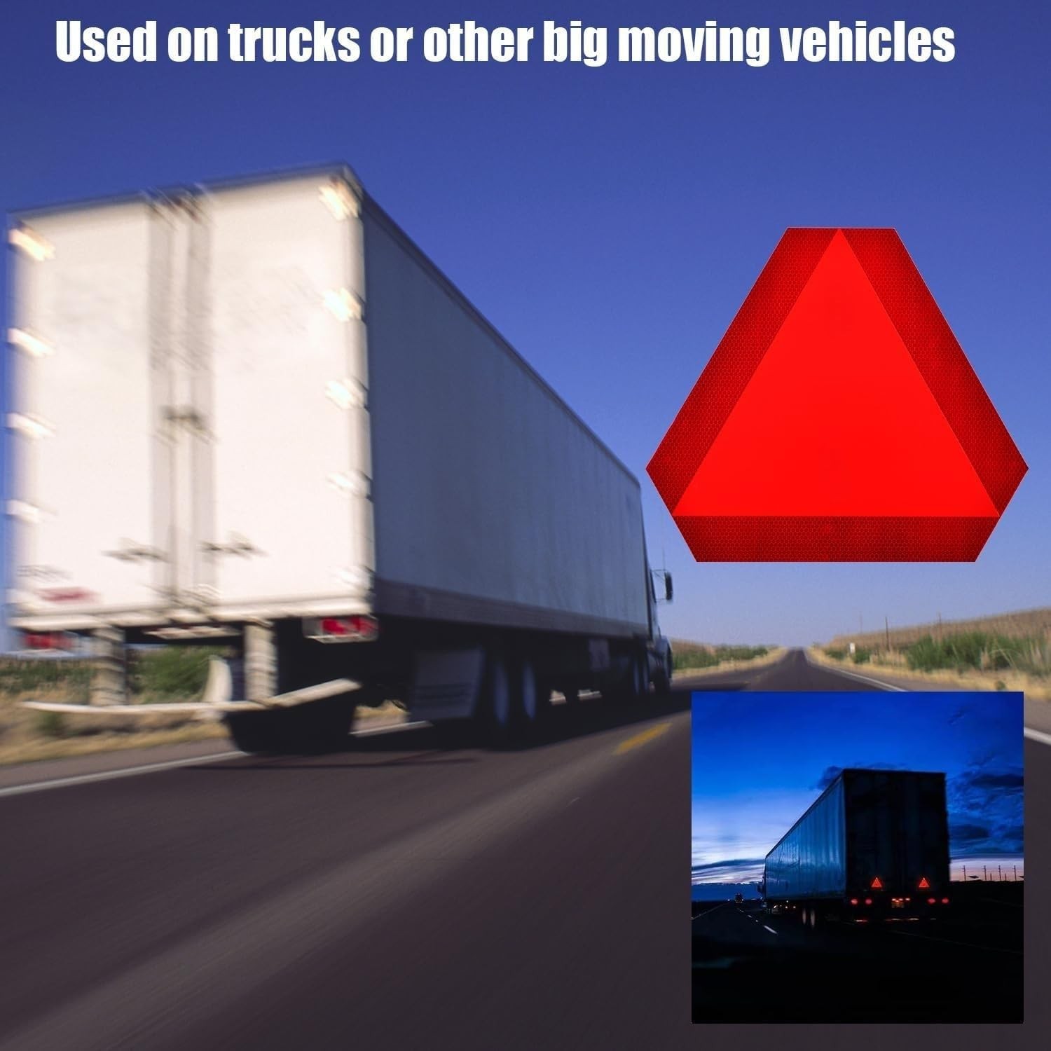 Slow Moving Vehicle Triangle Reflective Sticker Safety Sign – 2 Pack