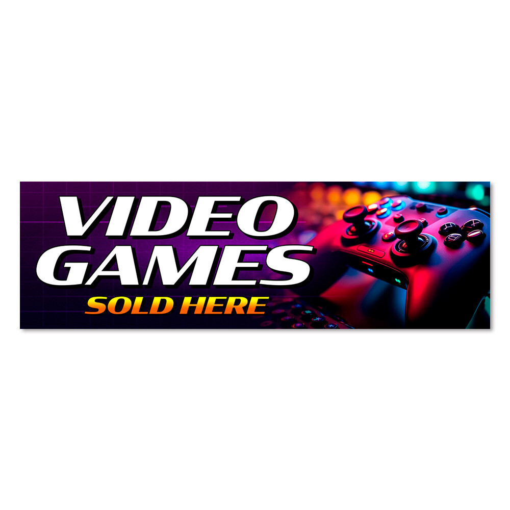 VIDEO GAMES Vinyl Banner with Optional Sizes (Made in the USA)