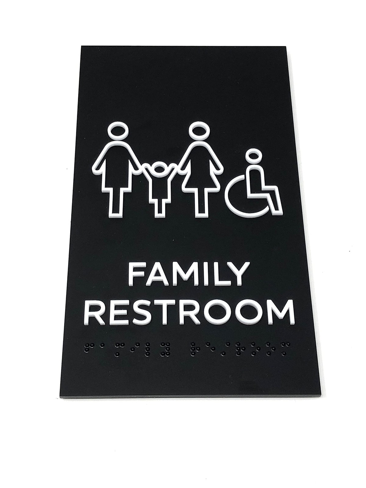 Family Restroom Sign Grade 2 Braille Tactile Sign Modern Door Sign for Family…