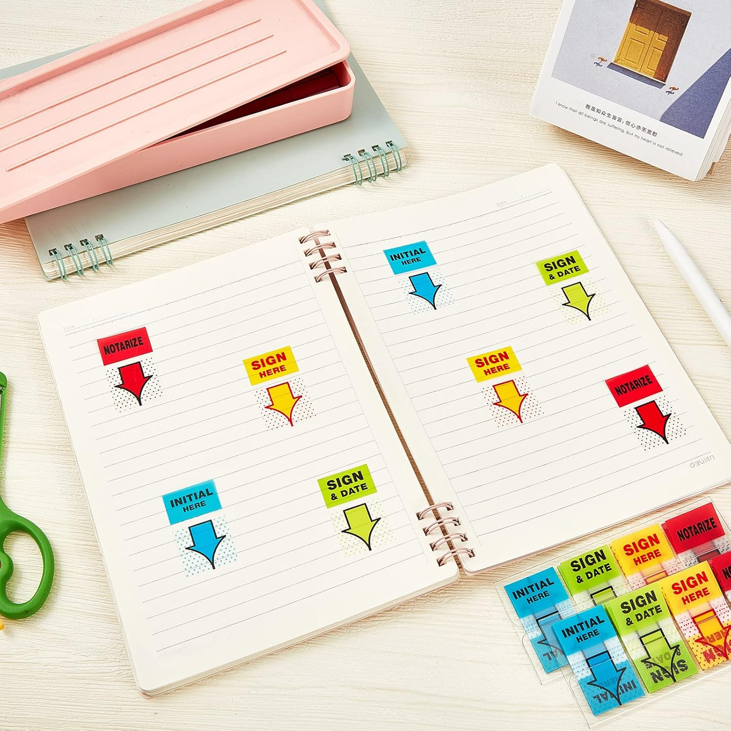 400 Pcs Sign Here Notarize Initial Here Sign and Date Tabs Stickers Flags for Of