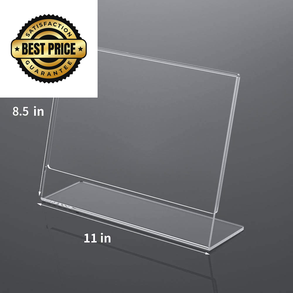 NIUBEE Acrylic Sign Holder 8.5×11 Inches 3 Pack Landscape, 8.5×11″, Clear