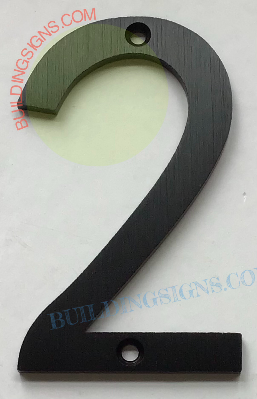 House number 2 sign (Black Aluminum, 8 inch)-Floating Mount House -REF24-1027