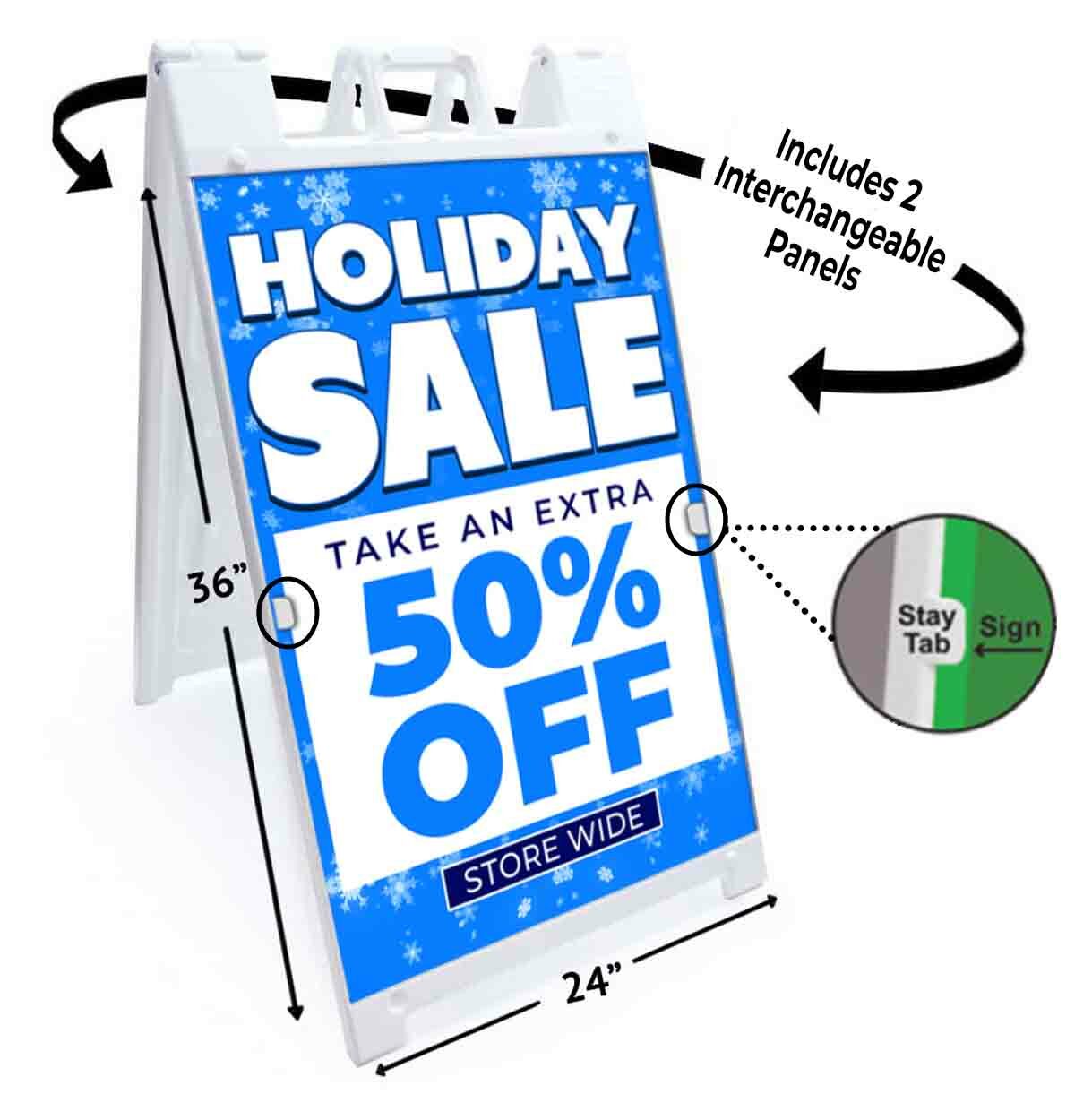 HOLIDAY SALE 50% OFF Signicade 24×36 Aframe Sidewalk Sign Banner Decal DISCOUNT