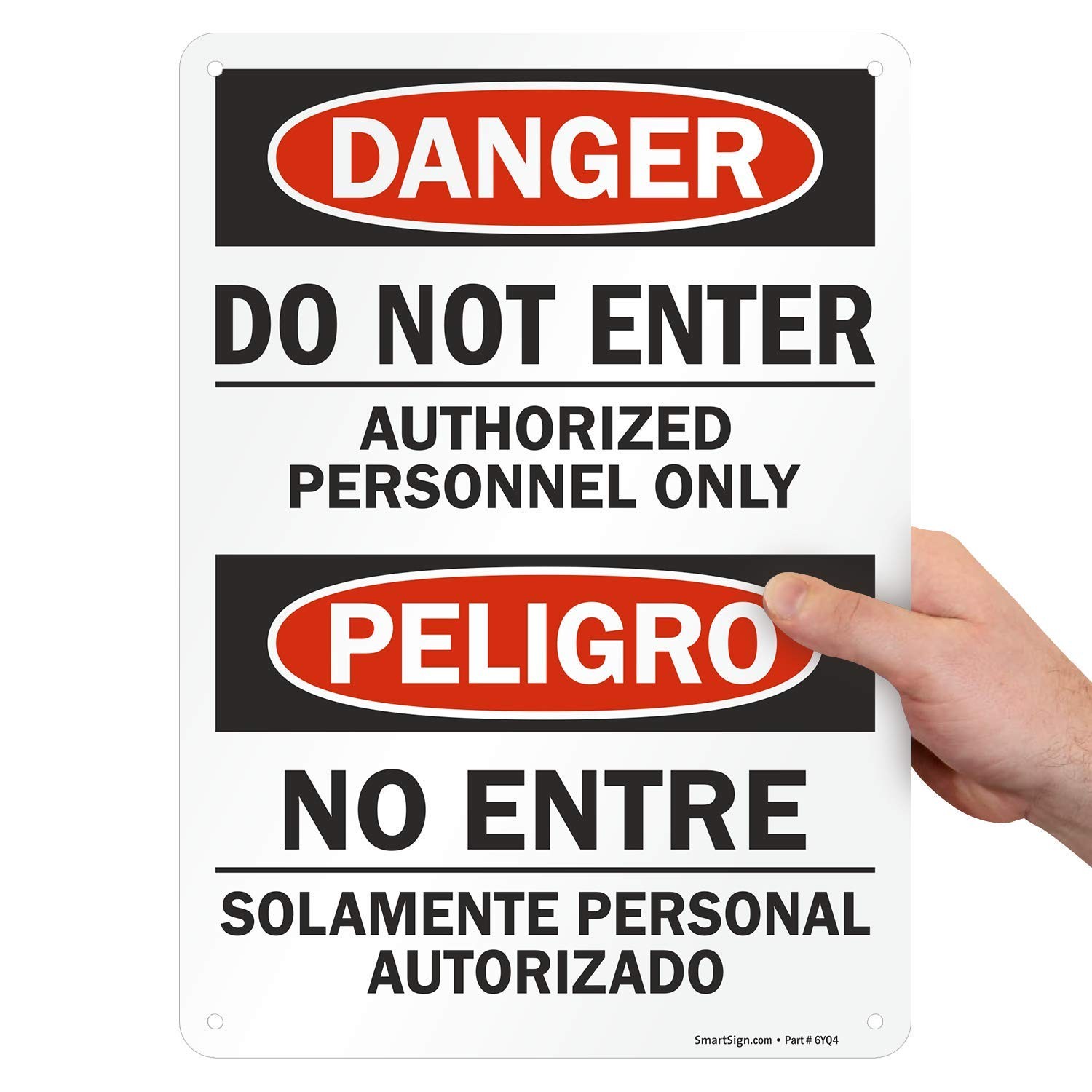 Danger Do Not Enter Authorized Personnel Only Bilingual Sign U91423NA