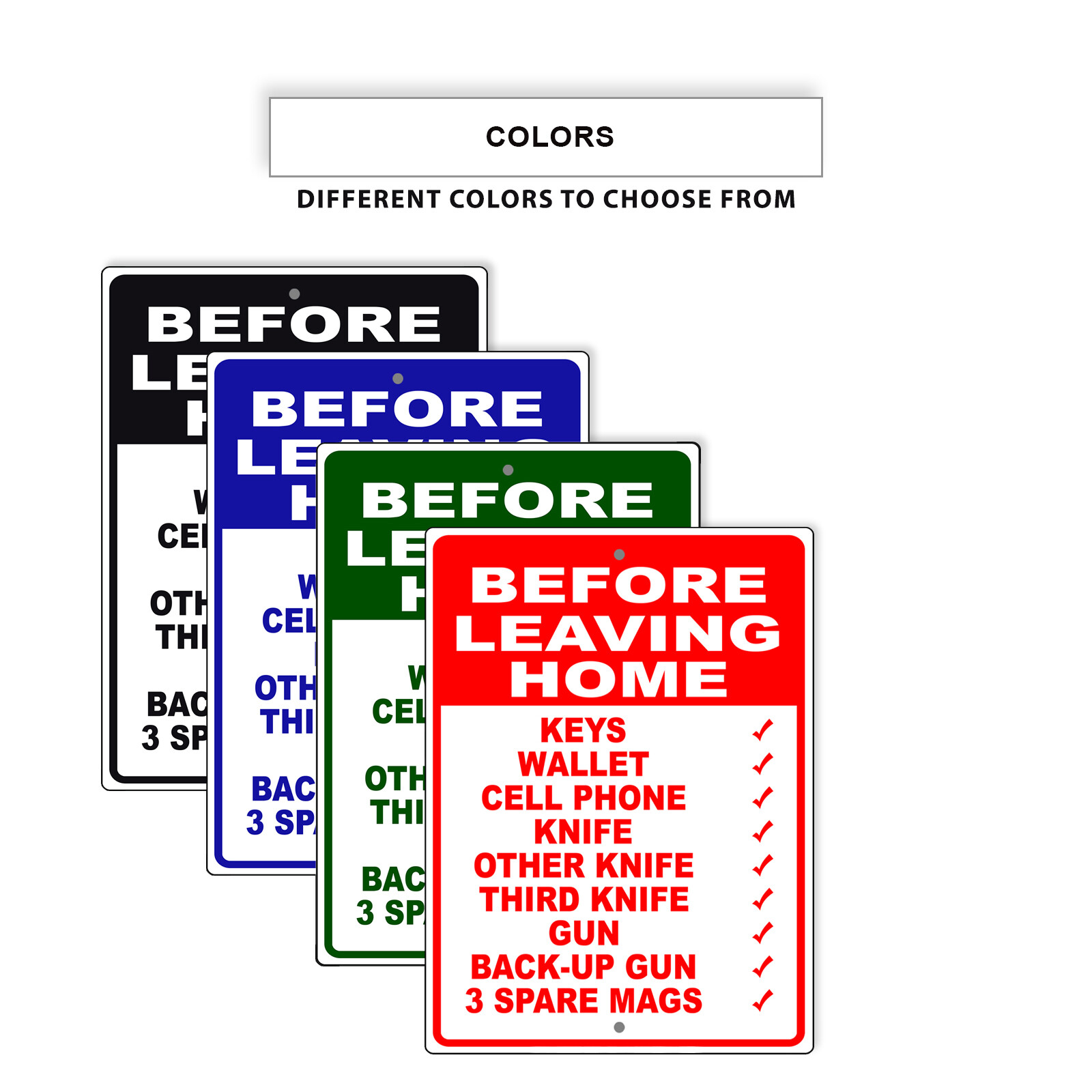 Before Leaving Home Consider Important Checks For Safety Aluminum Metal Sign