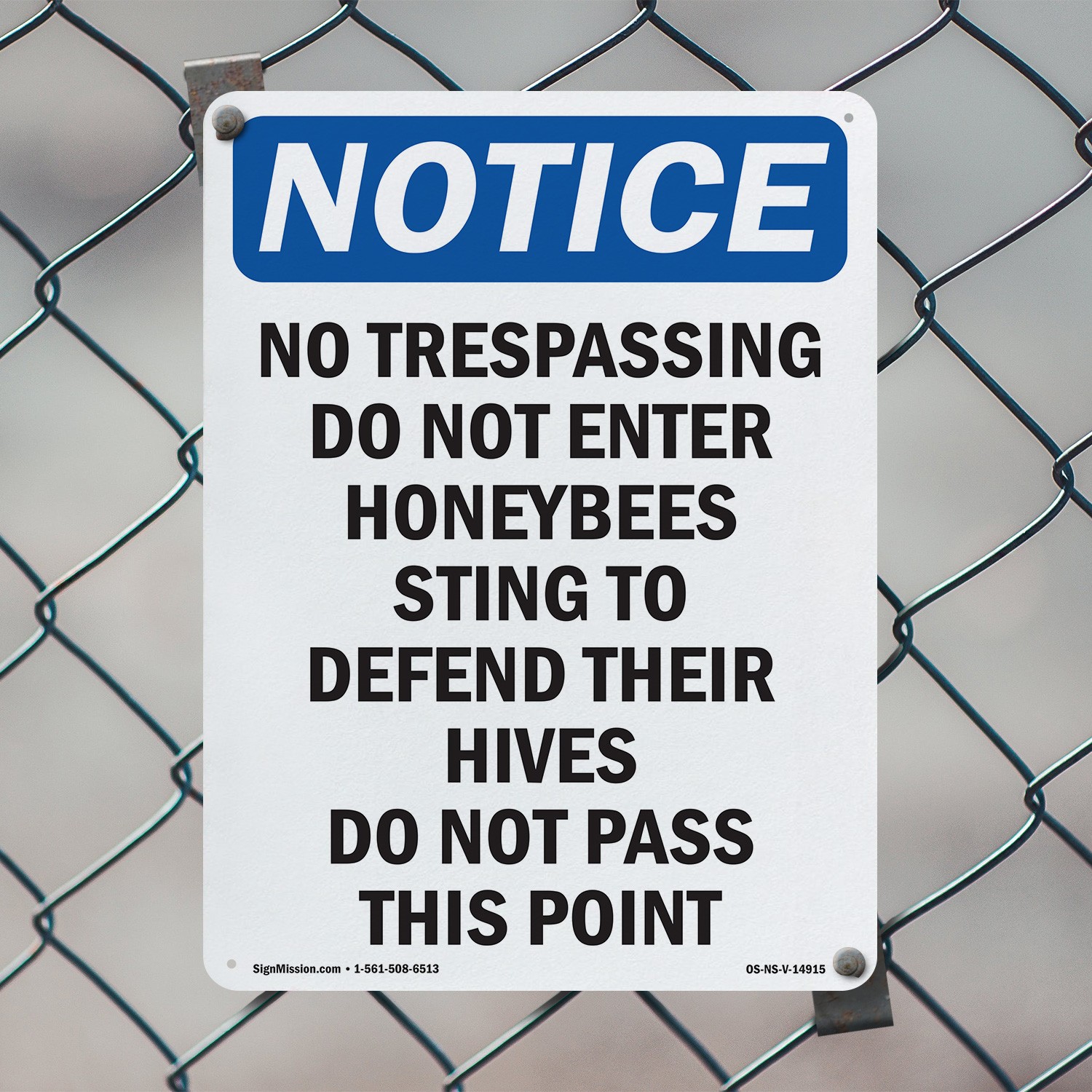 No Trespassing Do Not Enter Honeybees OSHA Notice Sign Or Decal – 5 or 10 Pack