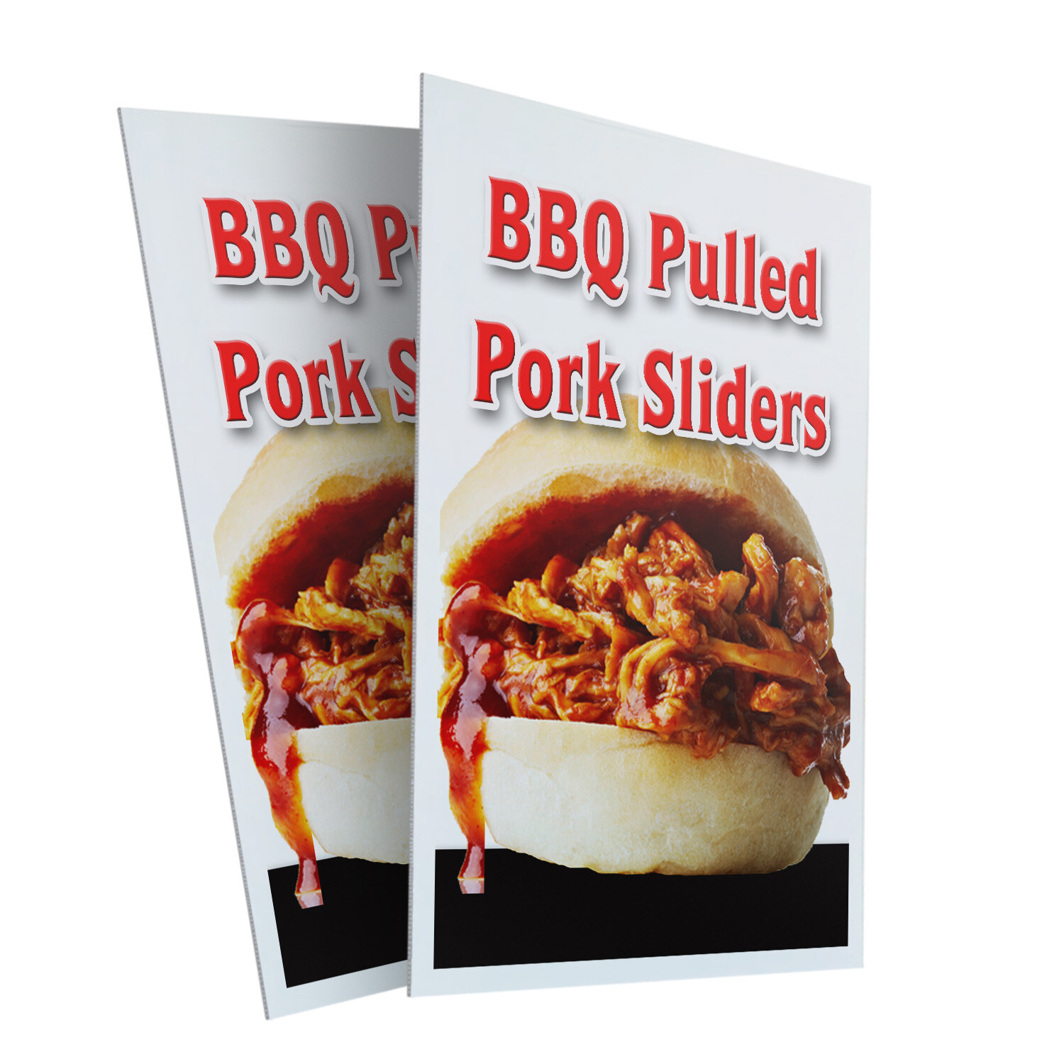Bbq Pulled Pork Sliders 24″ x 36″ 2 Pack Of Store Sign Plastic Or Decal