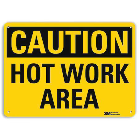 Lyle U4-1433-Na_10X7 Caution Sign, 7 In H, 10 In W, Aluminum, Vertical