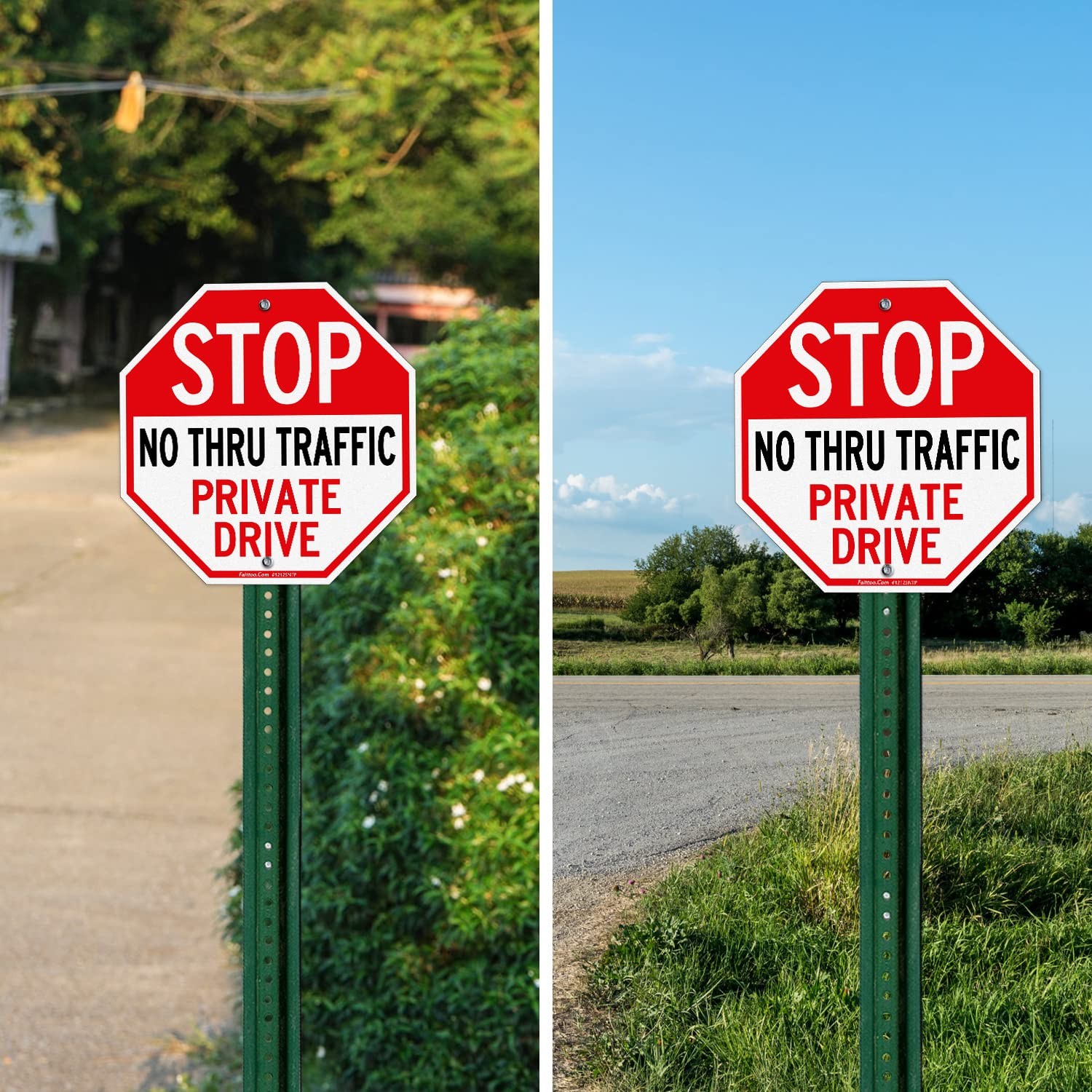 Private Drive Sign – 12×12 Inch Reflective Aluminum Sign, Weather/Fade Resist…