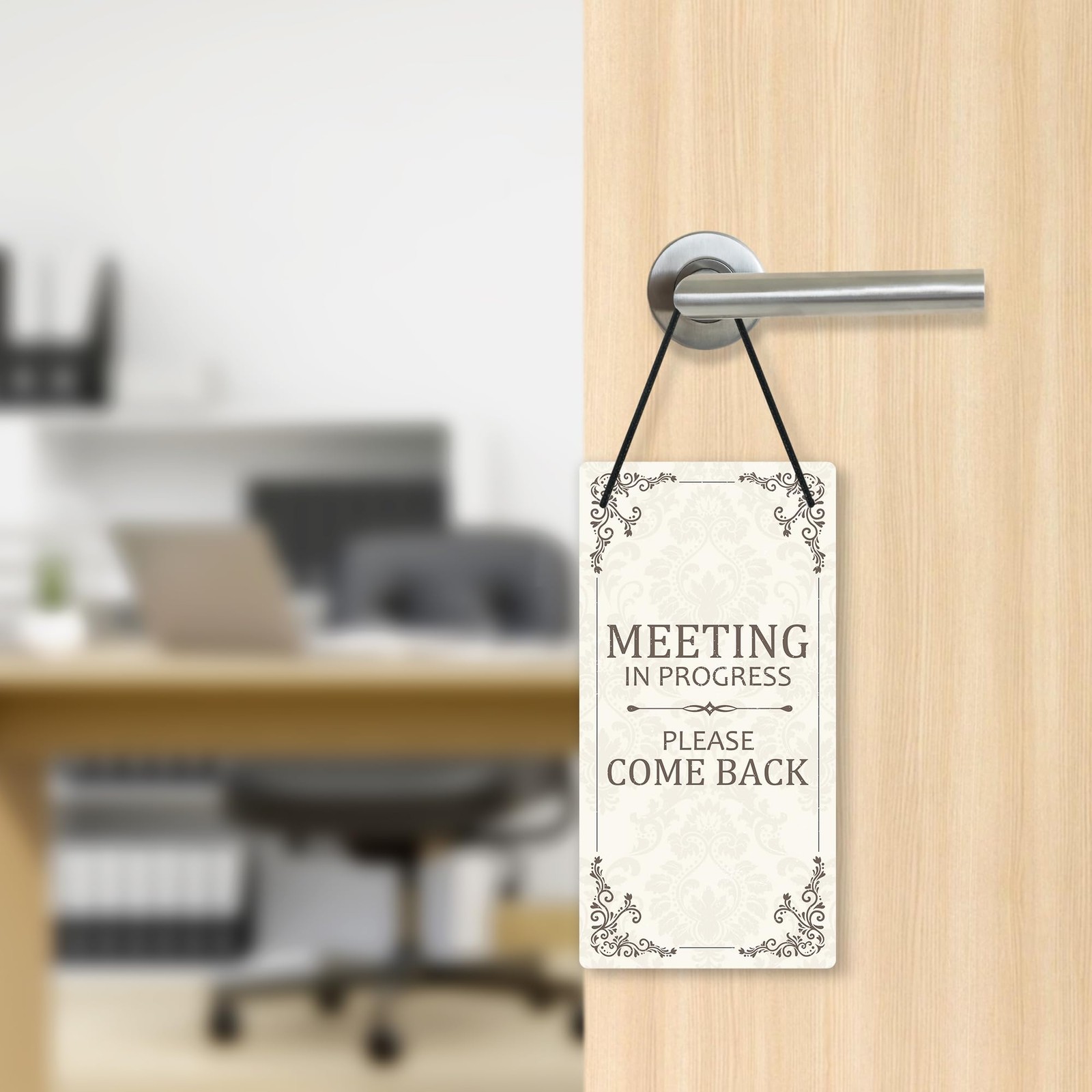 Do Not Disturb Door Hanger Sign, Meeting in Progress Door Sign Please Come Ba…