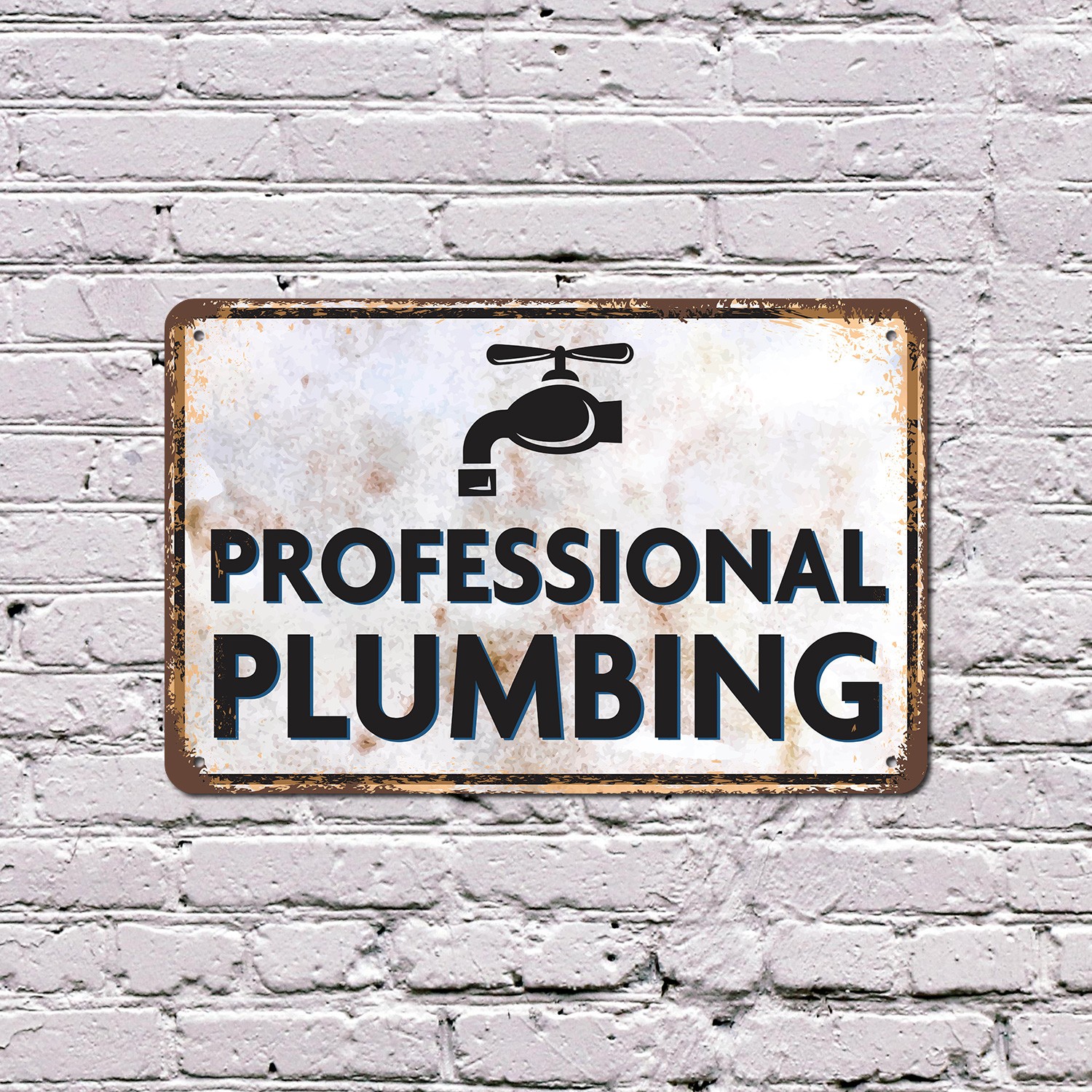 Professional Plumbing Vintage Style Sign Leaks Fixed Jokes Free for shop Trucks