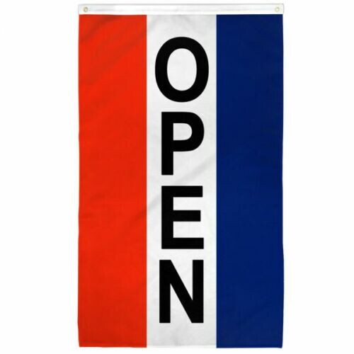 Vertical Open Flag 3x5ft We’re Open Open Sign Now Open Vertical Banner Flag 3×5