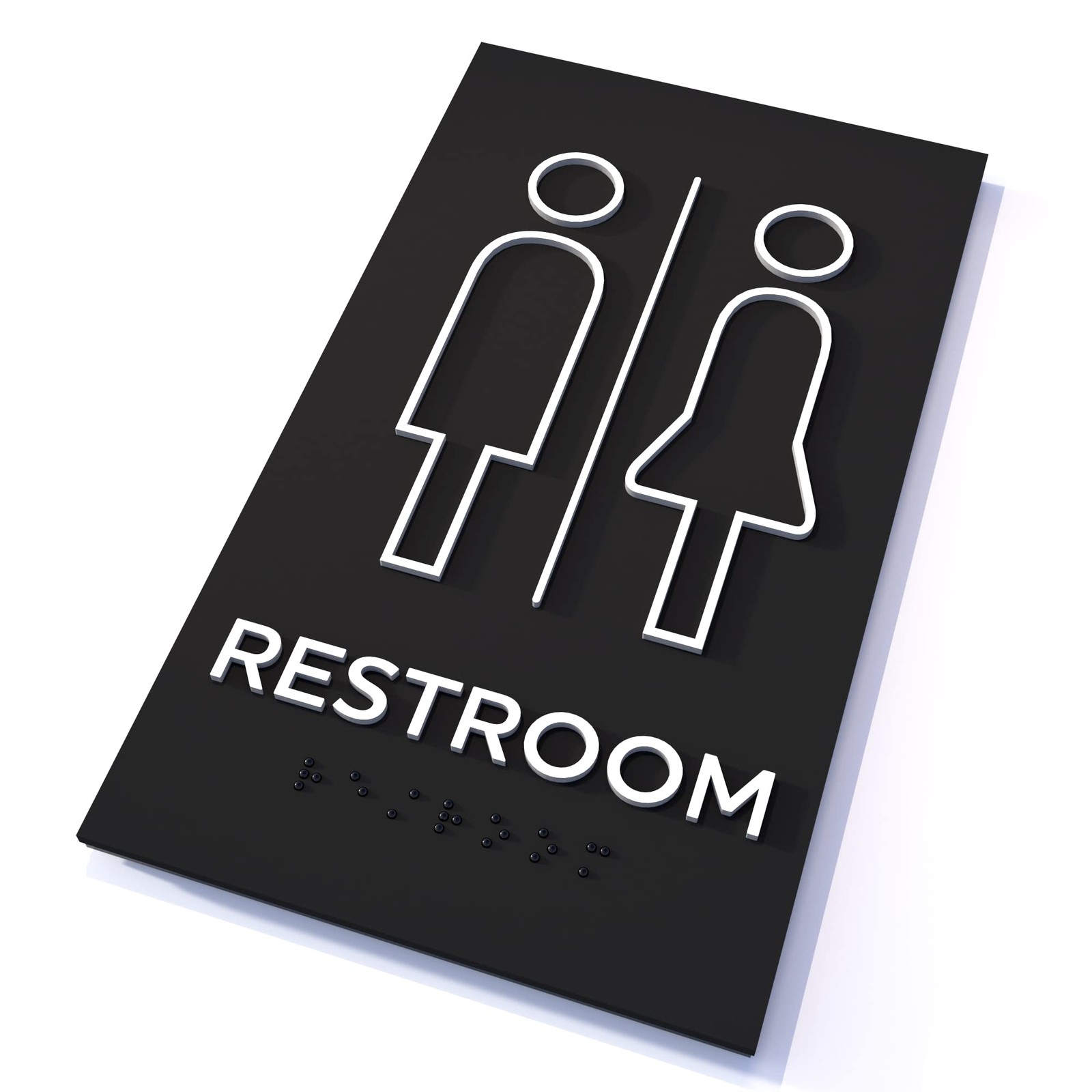 Premium All Gender Restroom Signs Unisex Bathroom Door Modern Toilet Decor