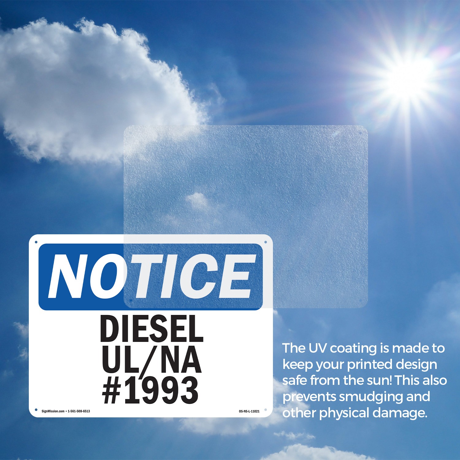 Diesel Un Na # 1993 OSHA Notice Sign Metal, Plastic, Or Decal – 5 or 10 Pack