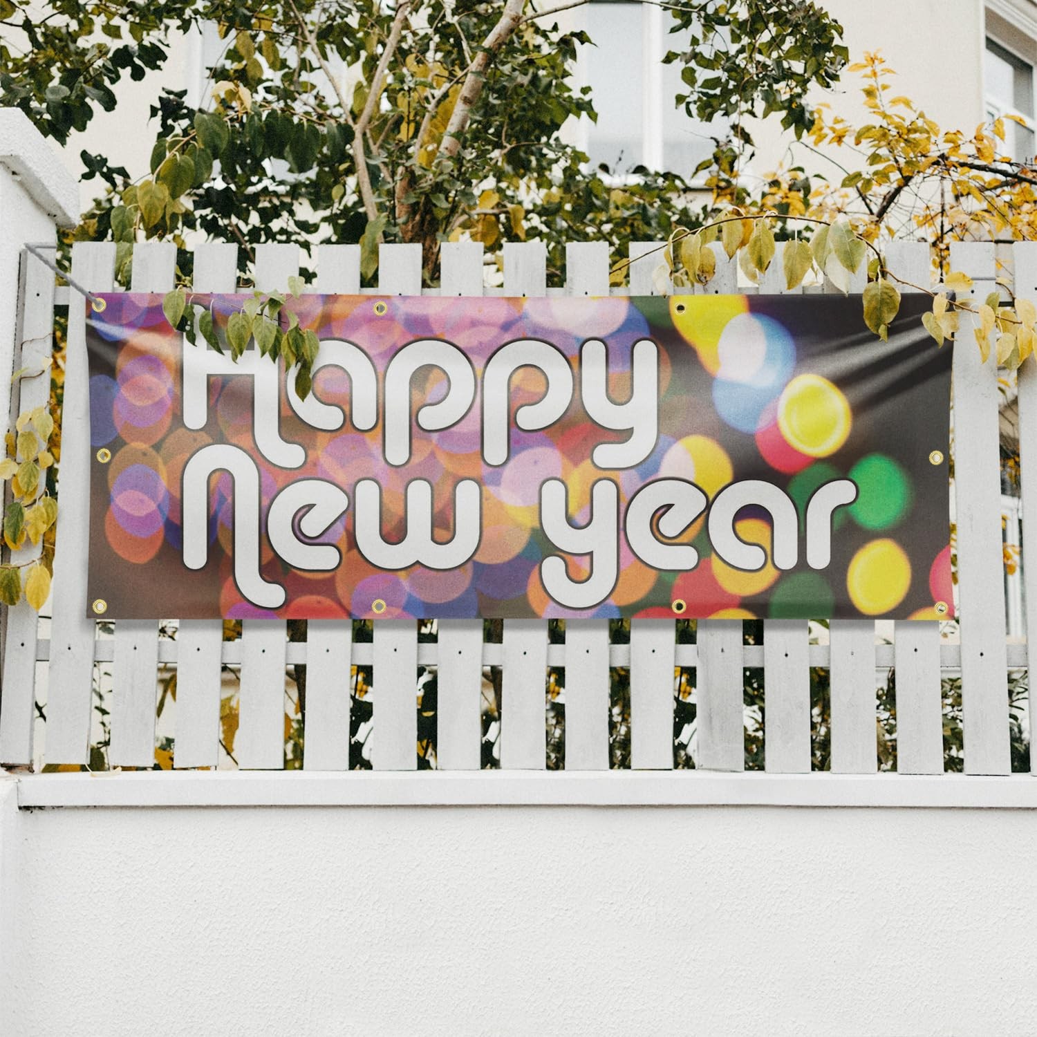 Signmission Happy Year Banner Sign 36 X 96 13 Oz Vinyl Metal Single-Sided