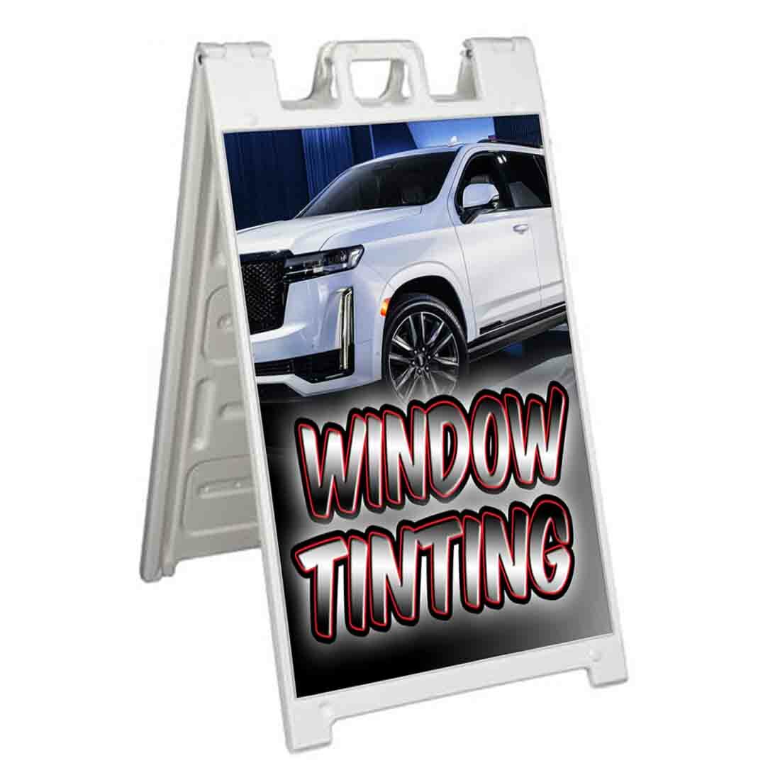WINDOW TINT ESCALADE Signicade 24×36 Aframe Sidewalk Decal Sign Banner CARS SUN