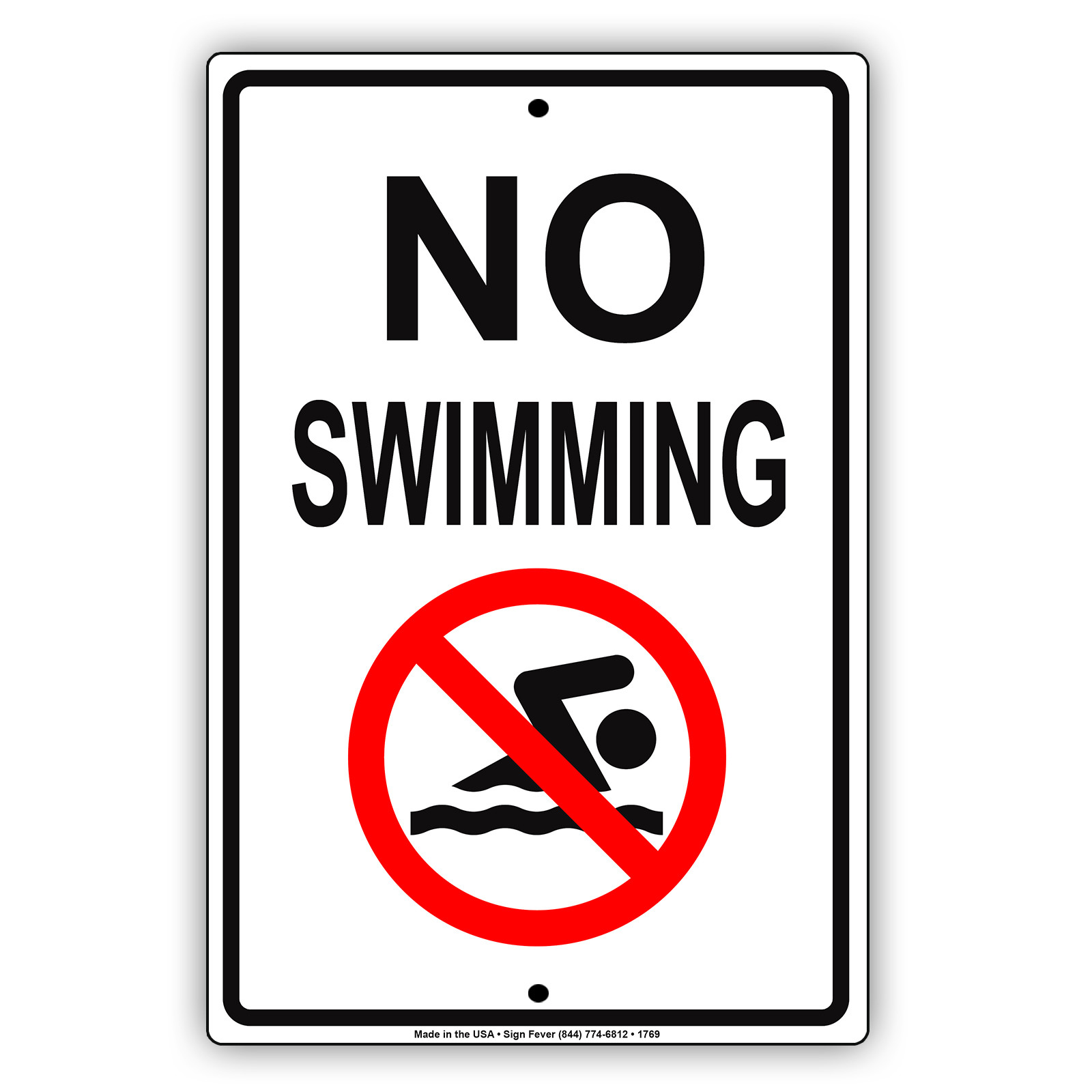No Swimming Outdoor Indoor Pool Restriction Rules Notice Aluminum Metal Sign