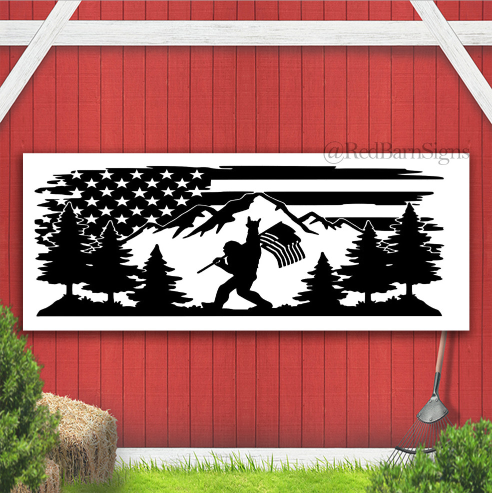 BIGFOOT/SASQUATCH Indoor Outdoor Banner Sign with grommets