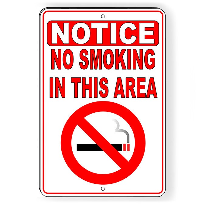 No Smoking In This Area Metal Sign Or Decal 6 SIZES area vaping warning SNS006