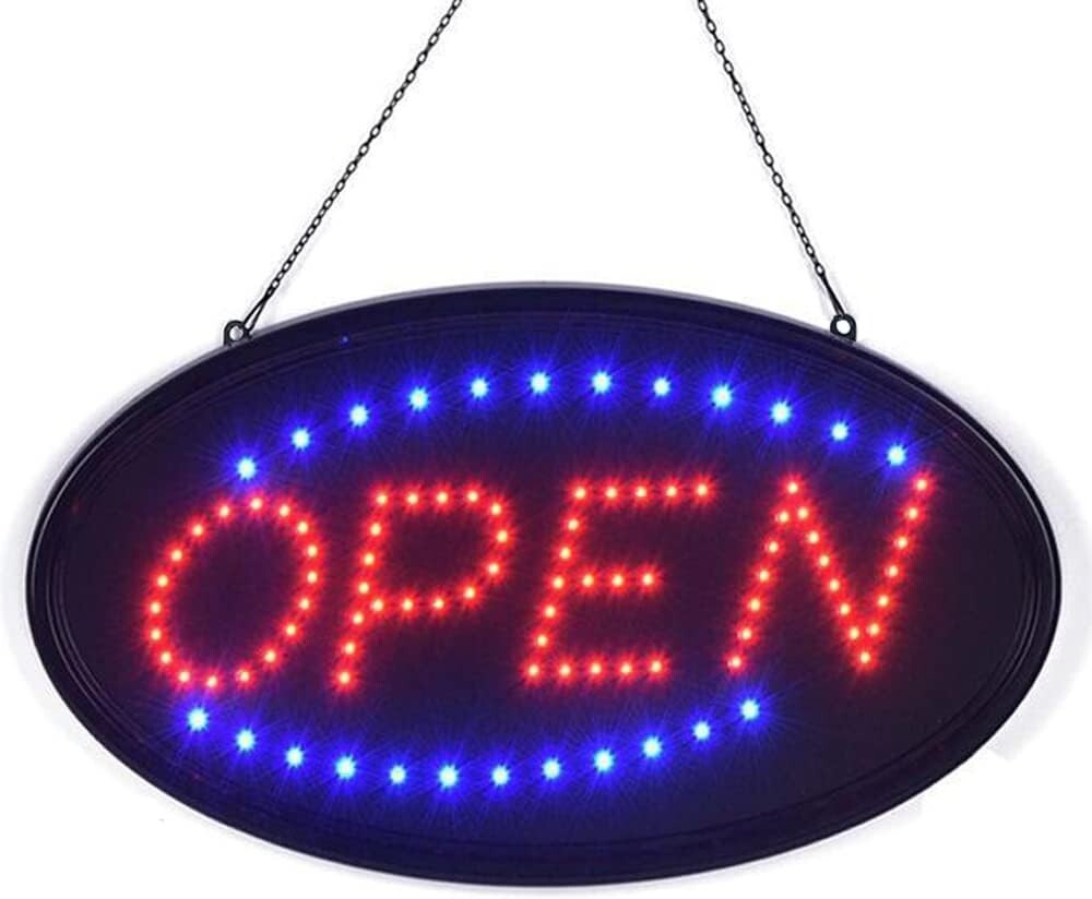 Letreo De Neon Open De 19 x 10 Pulgadas Para Negocio Tienda Restaurante Cafe Bar