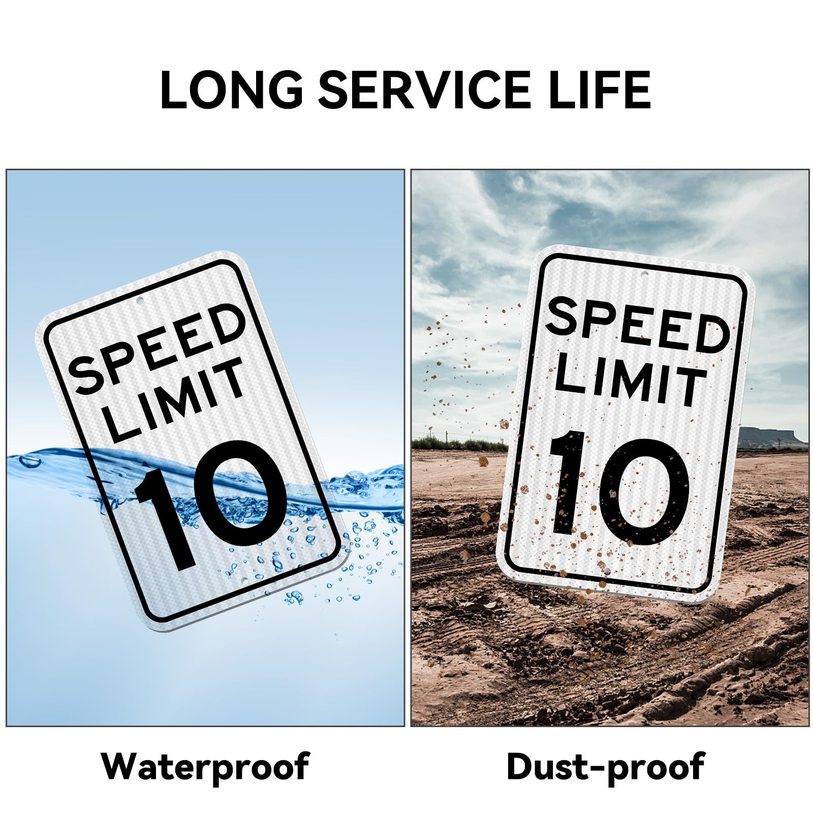 Speed â€‹â€‹Limit Sign 10 MPH, Slow Down Traffic Sign, 12″ x 18″, Reflective …