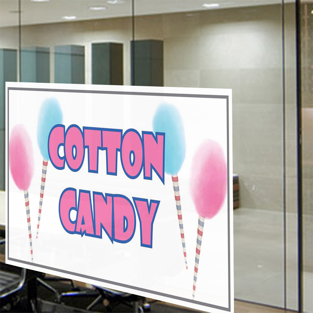 Decal Stickers Cotton Candy Restaurant Cafe Bar B Vinyl Store Sign Label