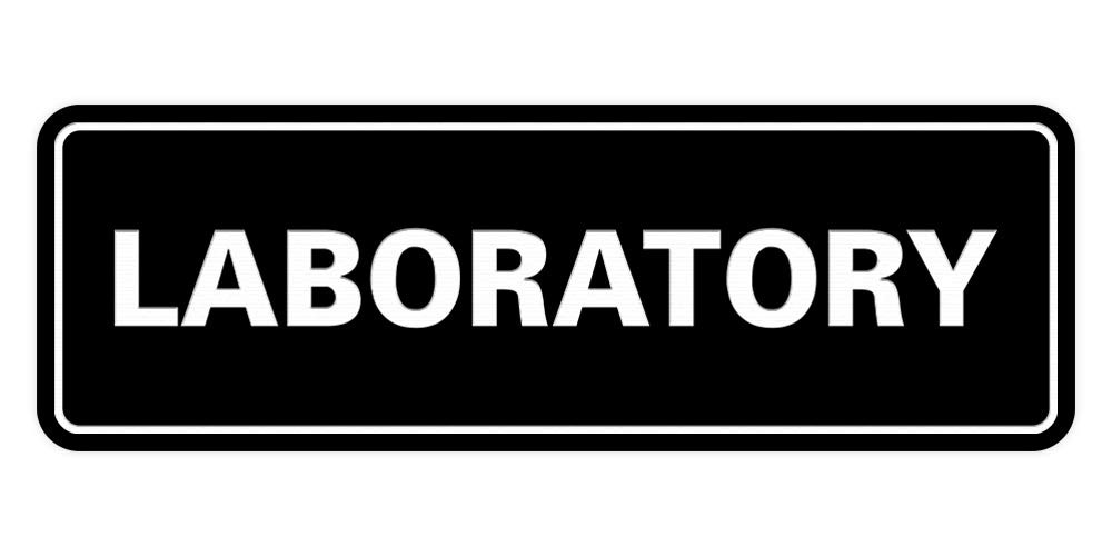 Standard Laboratory Sign Black Large 1 Pack Medical Science Room Wall Door