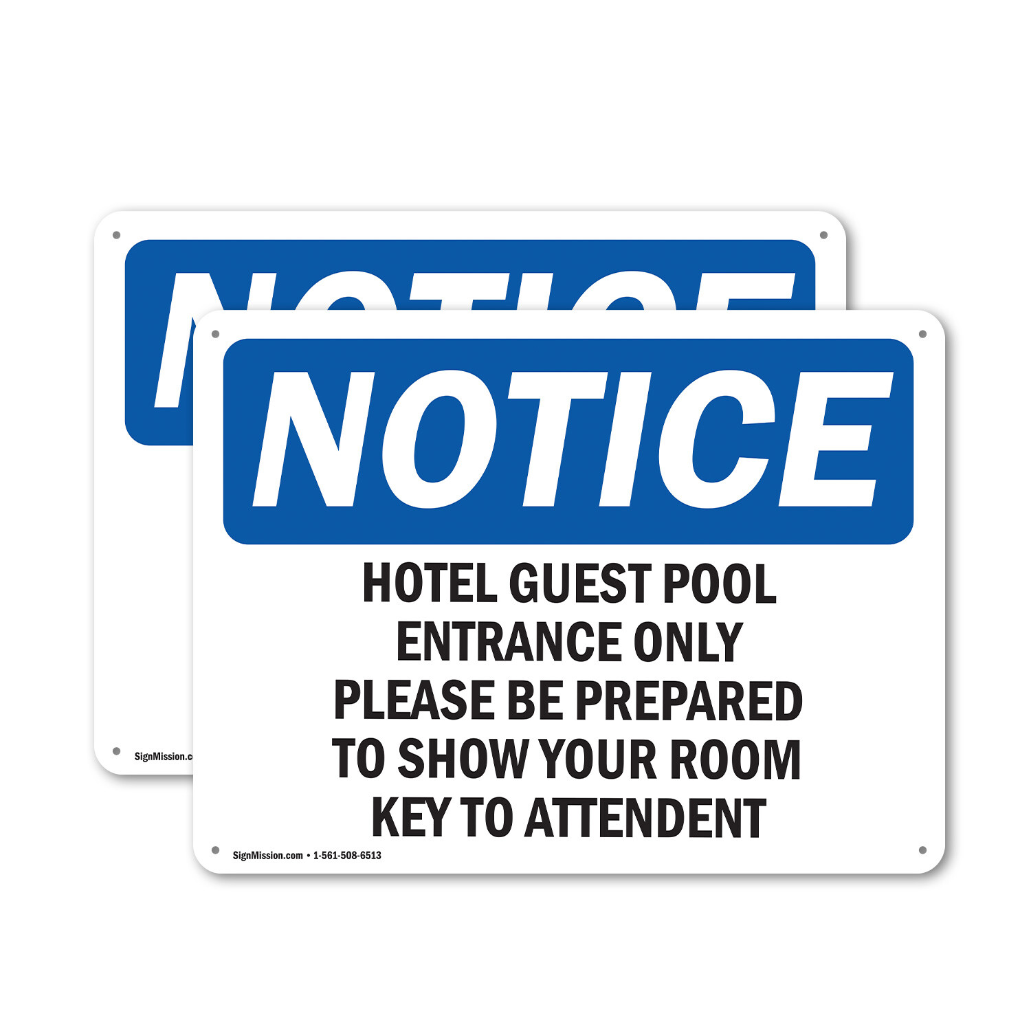 (2 Pack) Hotel Guest Pool Entrance Only Please Be OSHA Notice Sign Decal Metal