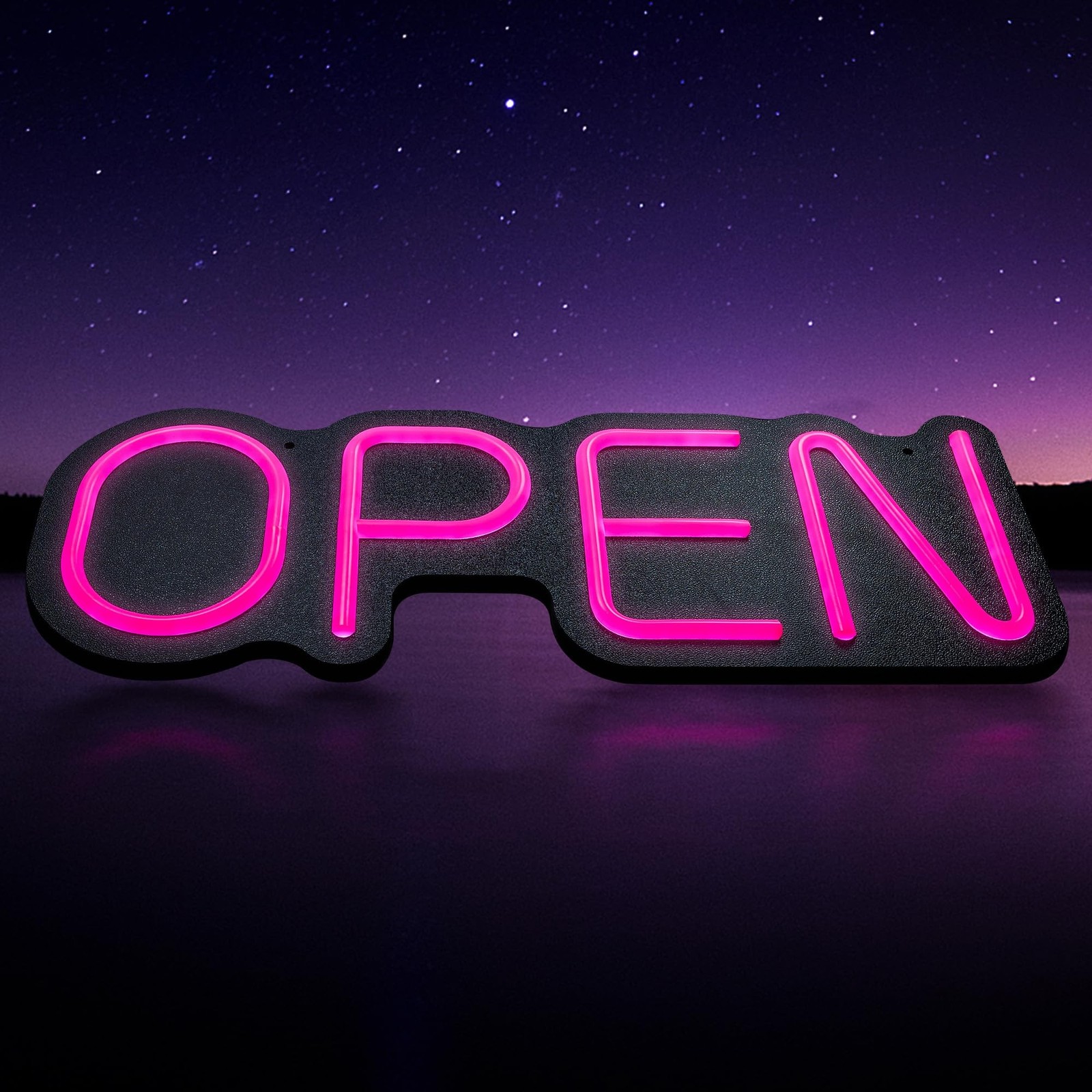 24 inch Neon Open Signs for Business, Open Sign with Textured Backboard LED A…