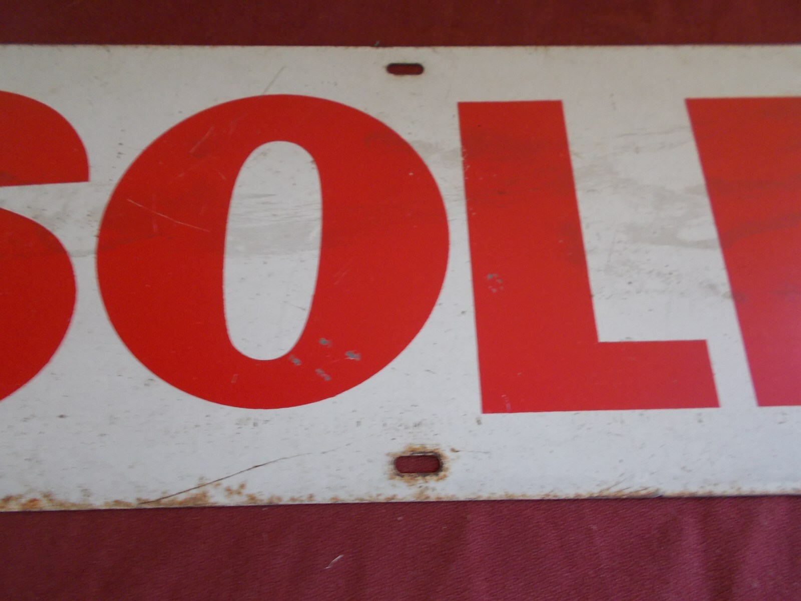 VINTAGE STEEL DOUBLE SIDED SOLD SIGN REAL ESTATE REALITY