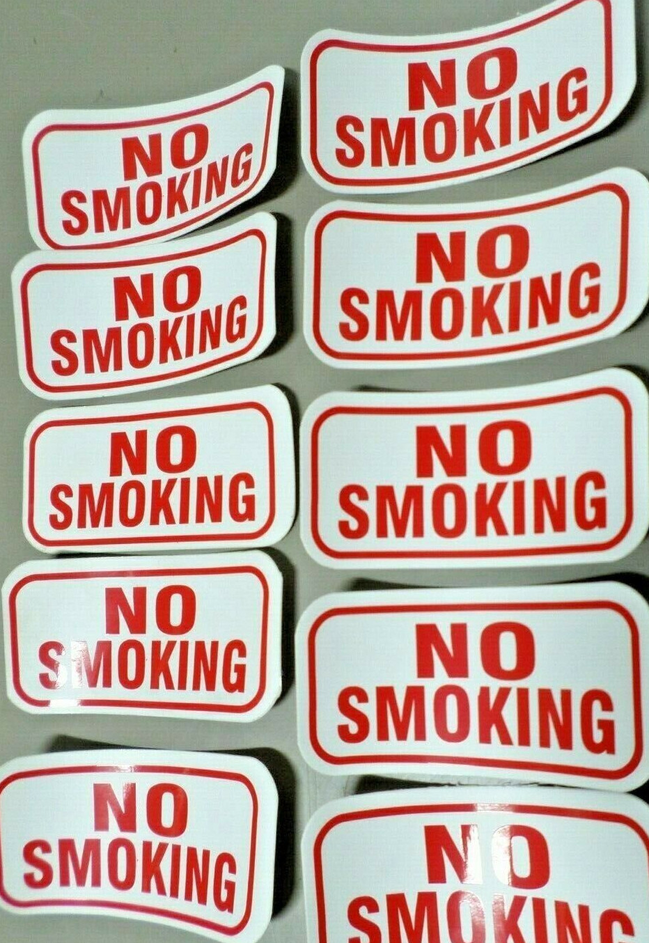 10 – NO SMOKING Printed Stickers Peel and Stick Vinyl 4″ x 2″