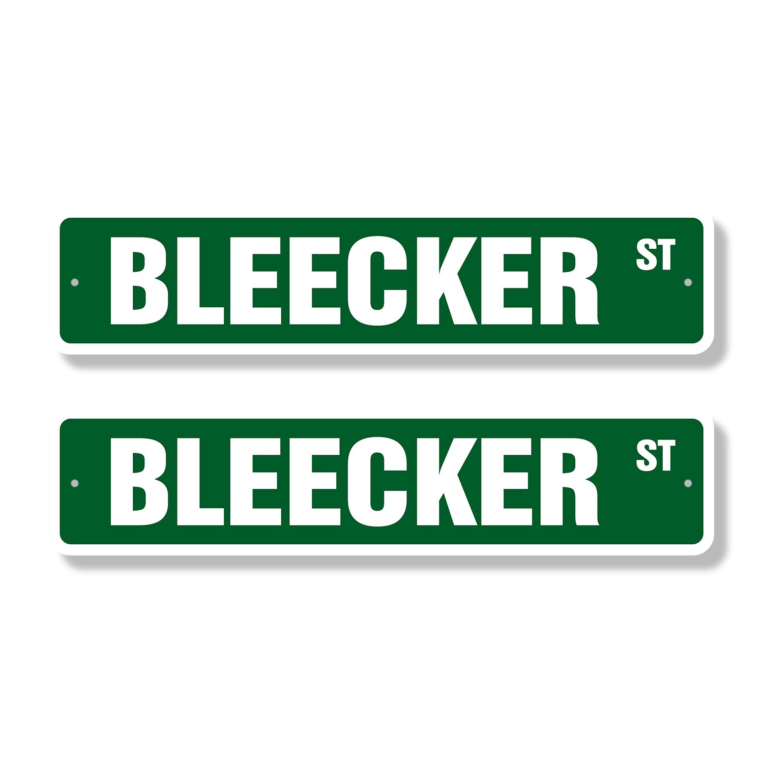 BLEECKER Street Sign (2 Pack) Plastic Metal Road Sign new york city manhattan
