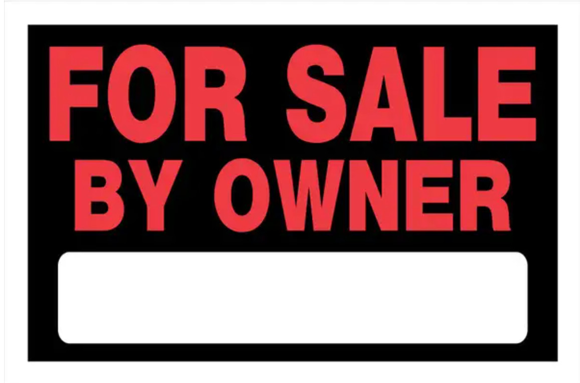 For Sale by Owner Sign with Space for Fill In, Plastic, 8X12 set of 2