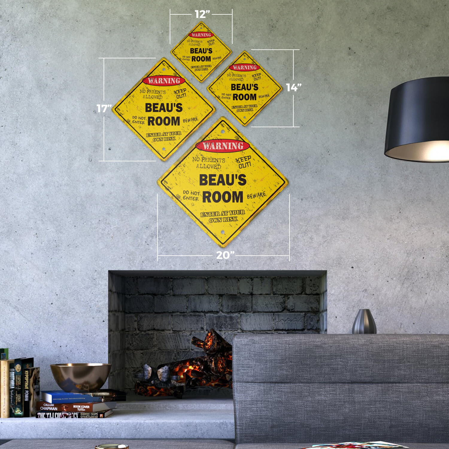 Beau’s Room Vintage Crossing Sign Xing Plastic Rustic kids bedroom children’s na