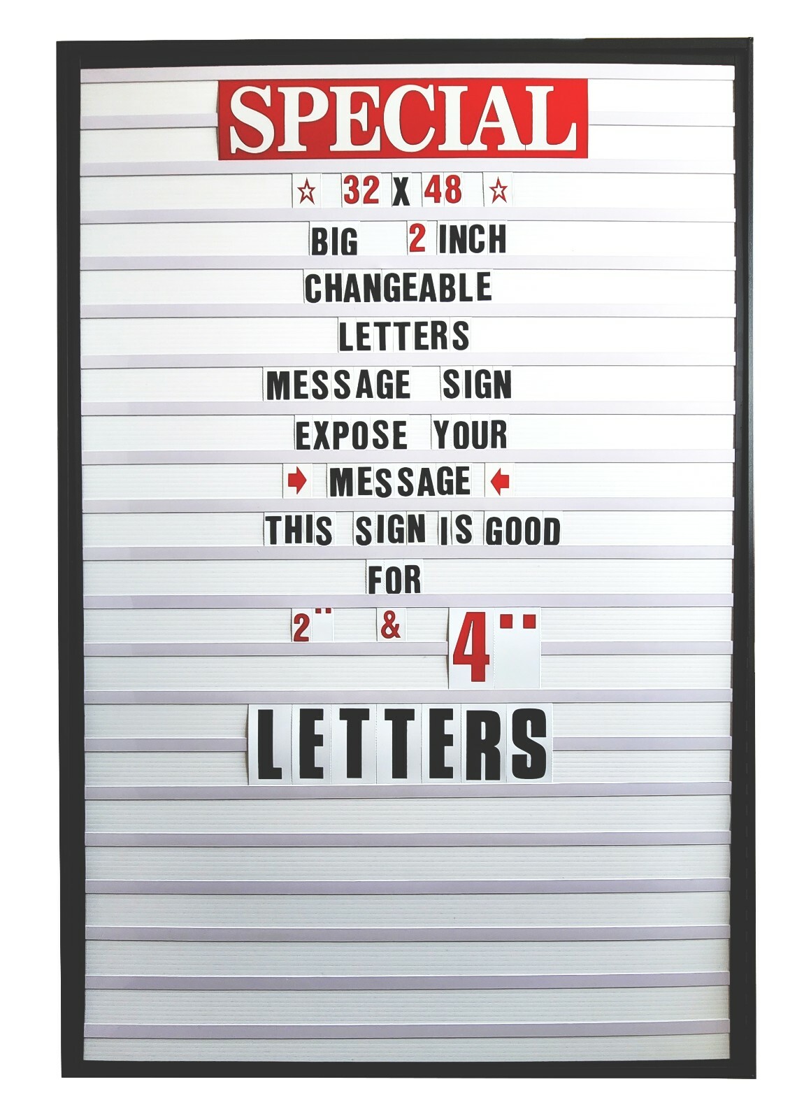 2″ Outdoor Changeable Letter Message Board Marquee sign with Metal Frame 32×48 V