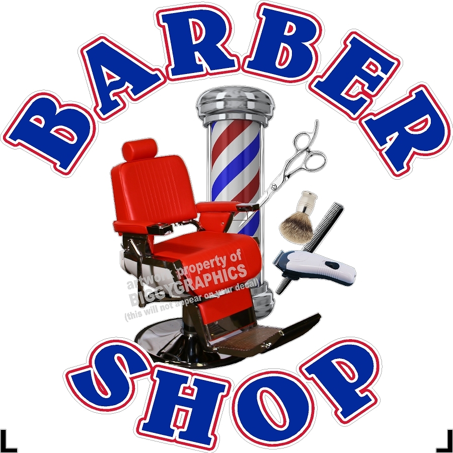 36″ X 36″ VINYL DECAL FOR BARBER SHOP HAIR DRESSER WALL OR WINDOW NEW!