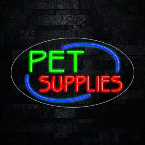 Pet Supplies LED Neon Sign 28″L x 16″H #34639