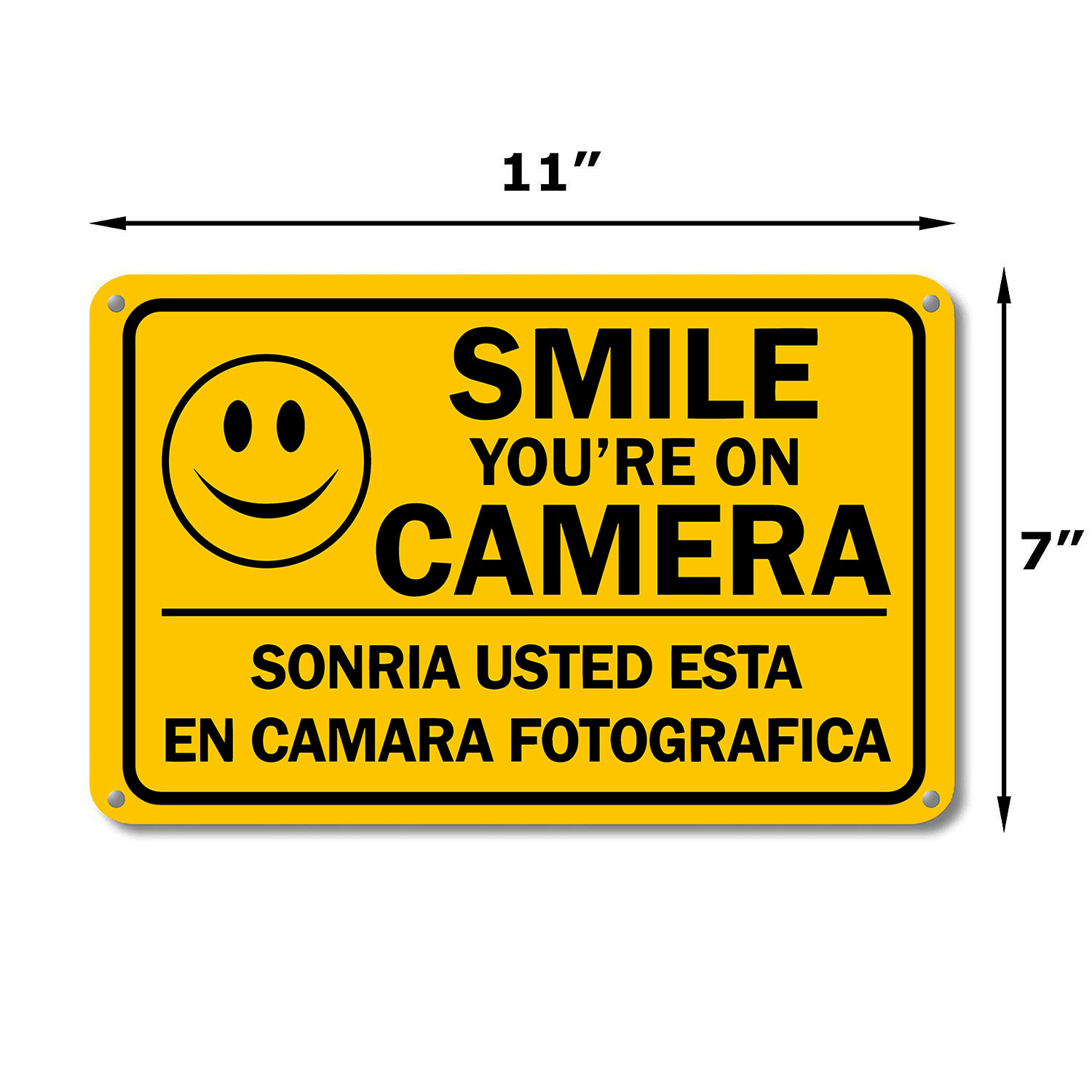 Smile You are on Camera Sign Video Security Surveillance Signs English Spanish