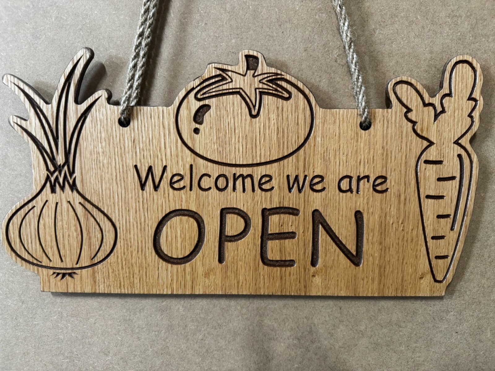 Extra large “Open-Closed” double sided sign for Vegan shops, vegetable shop etc.